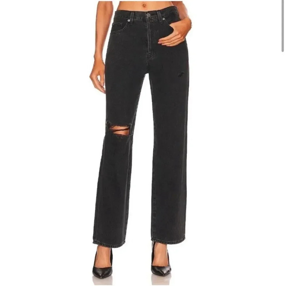 pistola Denim - NWT Pistola Cassie Super High Rise Straight Black Nightshade Size 31